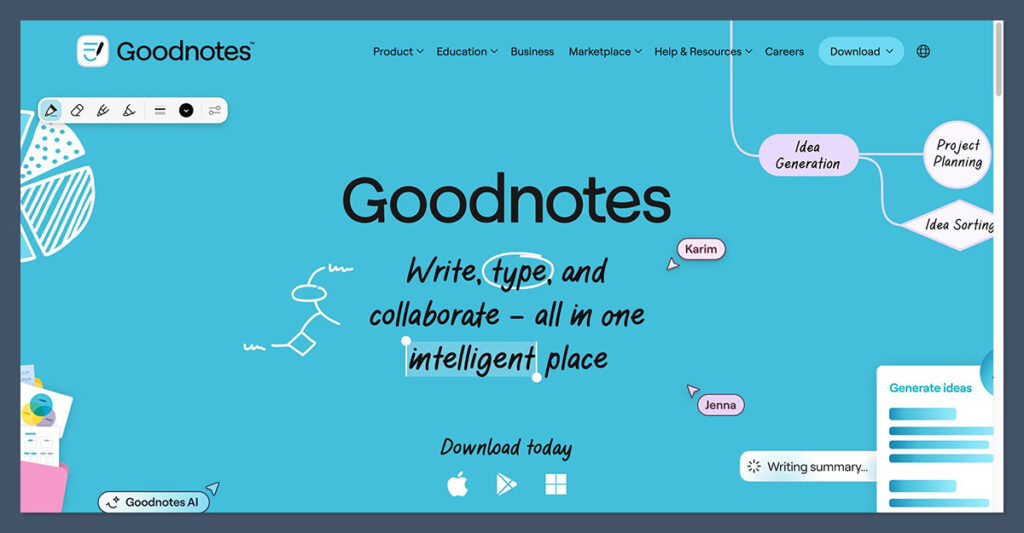 Goodnotes Homepage