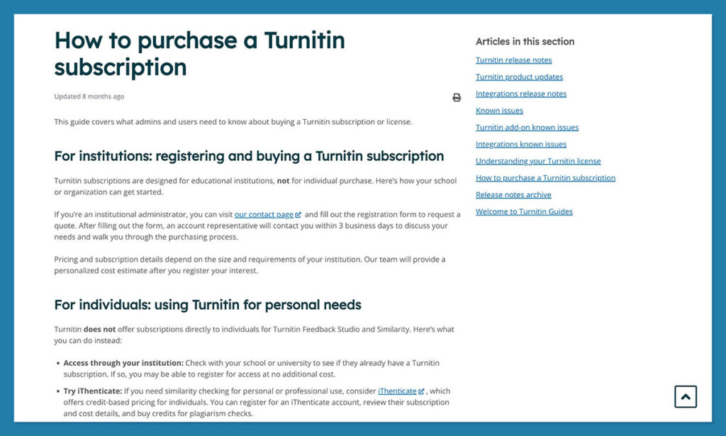 turnitin pricing