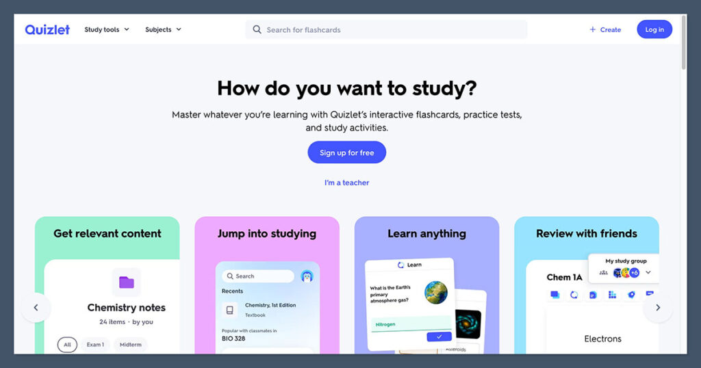 Quizlet AI Homepage