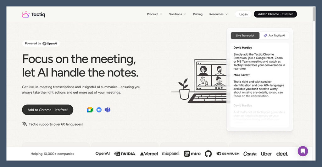 Tactiq-io Homepage